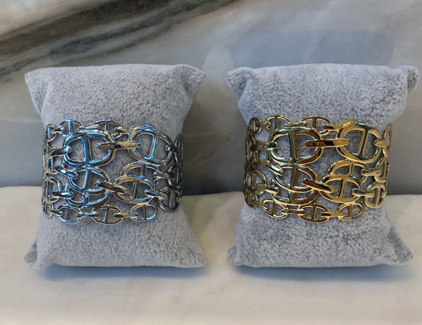 BRA212059 Nautical Mesh Chain Cuff Bracelet سوار سلسلة شبكية بحرية