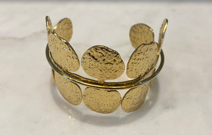 BRA2125049 Hammered Coin Cuff Bracelet - Brown Loft