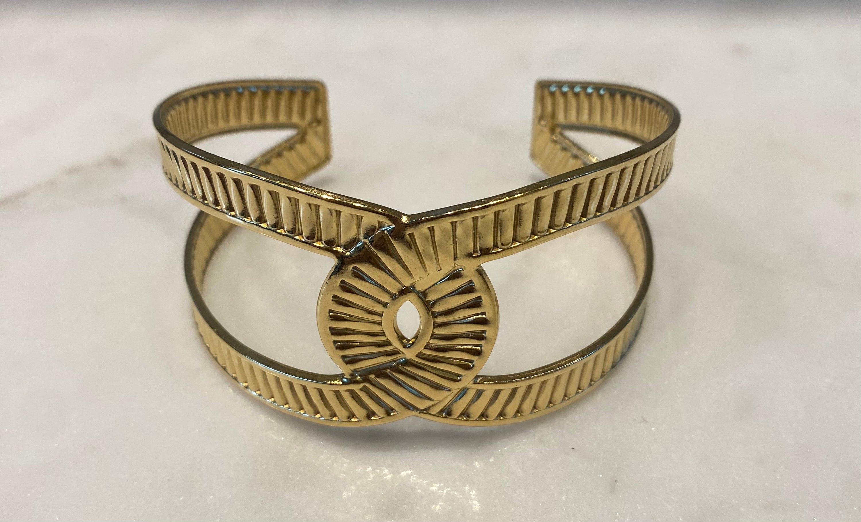 BRA2125051 Chanel Style Cuff Bracelet - Brown Loft