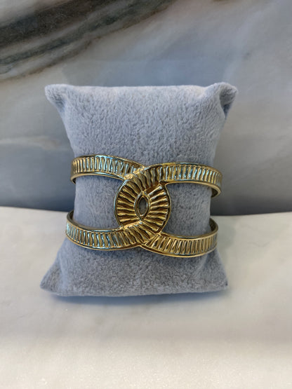 BRA2125051 Chanel Style Cuff Bracelet - Brown Loft