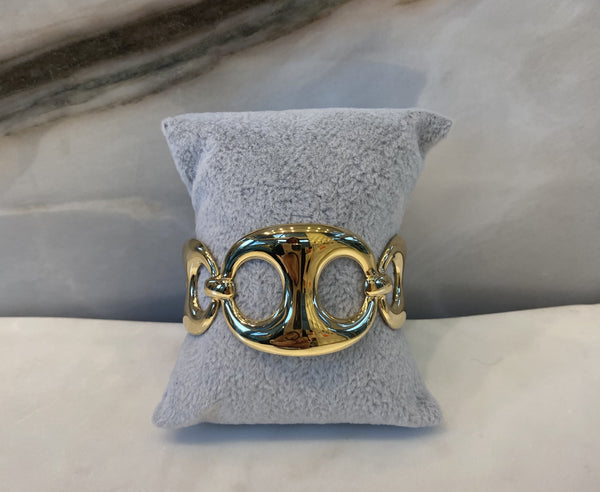 BRA55049 Horsebit Wide Cuff Bracelet سوار عريض من هورسبيت