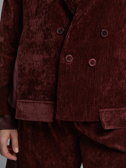 Velvet Blazer &amp; Wide-Leg Pants Set 8601.4012/2025