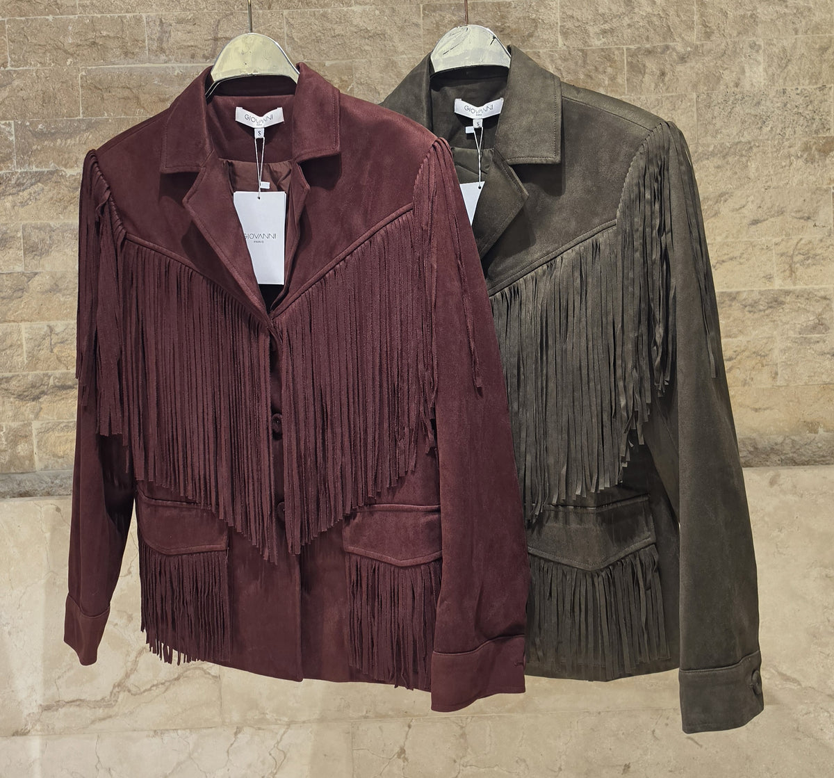 Basile Faux Suede Fringe Jacket