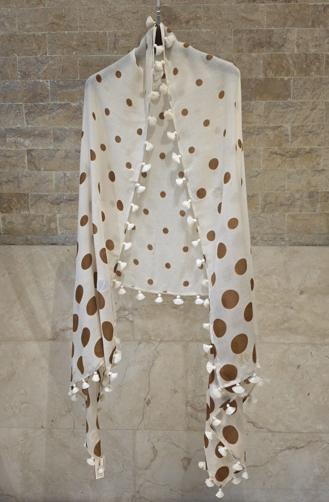 C20206 Polka Dot Tassel Scarf