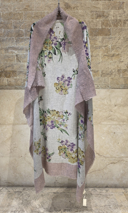C211043 Square Floral Pattern Scarf