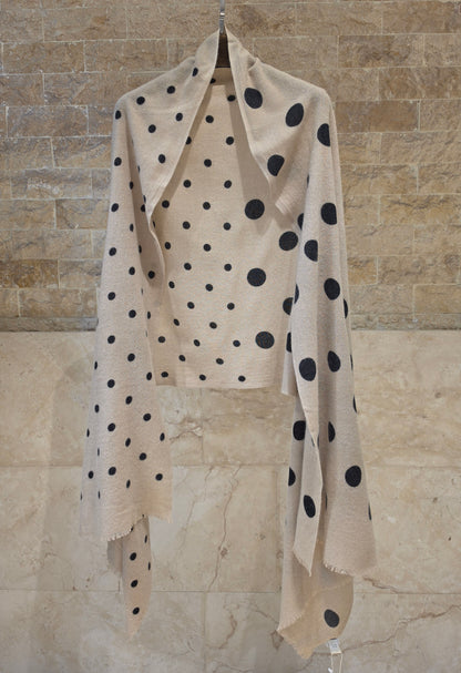 C211047 Big Small Dot Pattern Scarf
