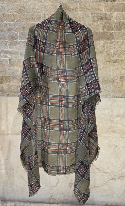 C23518 Square Tartan Scarf