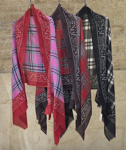 C24476 Bandana Plaid Scarf