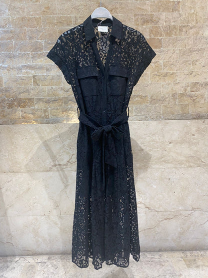 CK08551 Floral Lace Dress - Brown Loft
