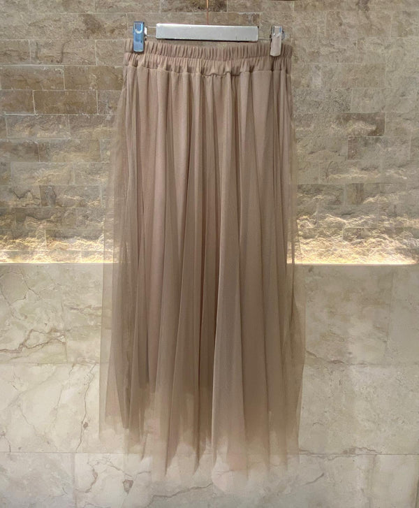 Elastic Waistband Tulle Skirt - CMT61015