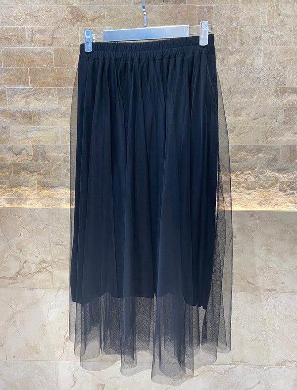 Elastic Waistband Tulle Skirt - CMT61015