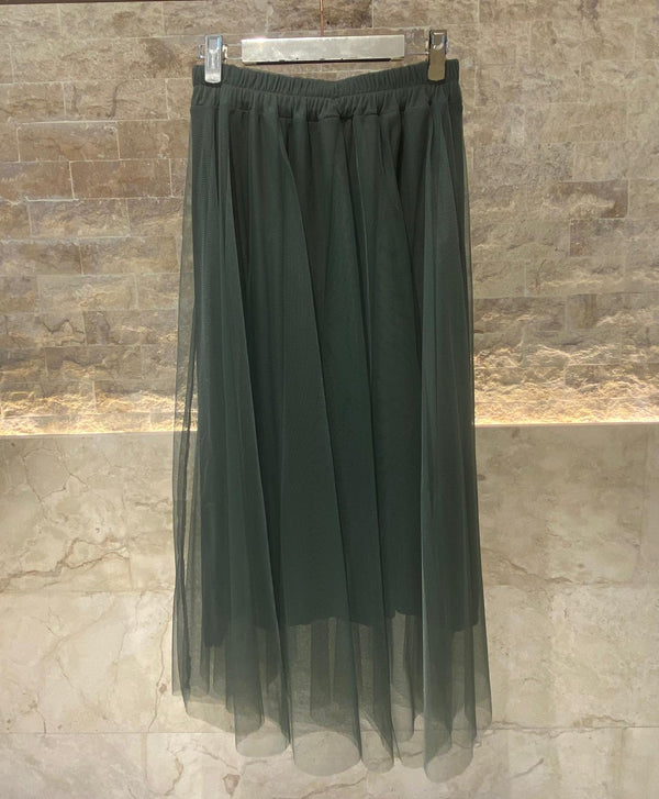 Elastic Waistband Tulle Skirt - CMT61015