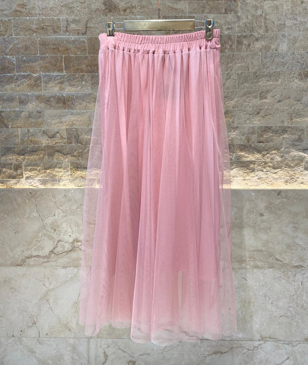 Elastic Waistband Tulle Skirt - CMT61015