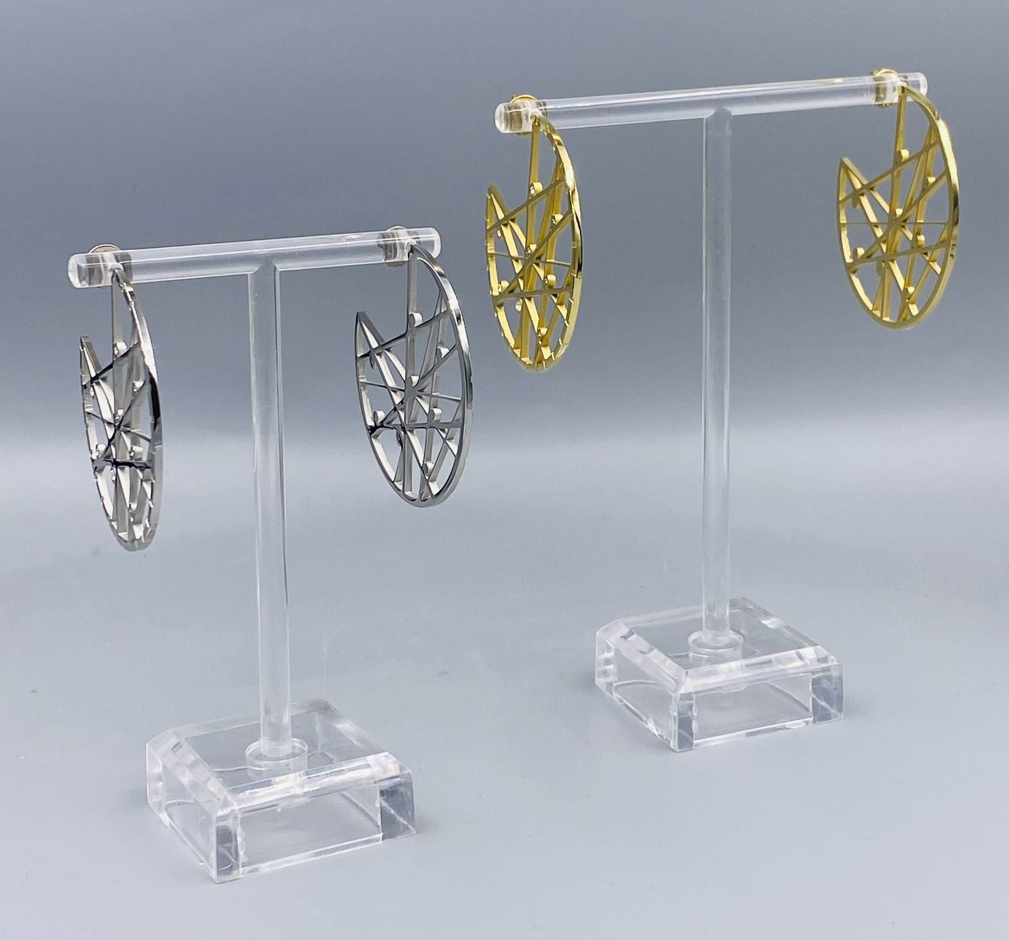 CPE679 Hoop Inset Earrings with Zircon Stones
