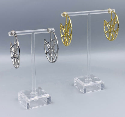 CPE679 Hoop Inset Earrings with Zircon Stones