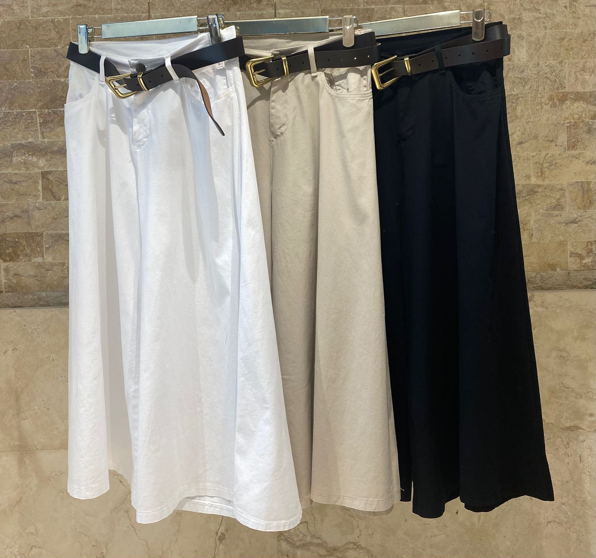 CVA821318-2  Wide Leg Culottes Pants سروال "كولوت" بأرجل واسعة