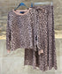 CWM53903/905 Oversized Leopard Print Sweater and Pants Set - Brown Loft