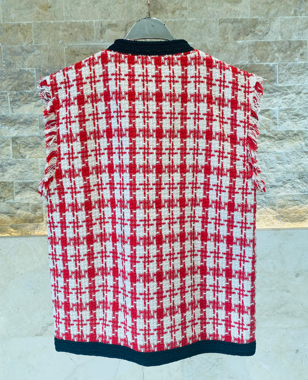 Chanelle سترة تويد بنقشة هاوندستوث