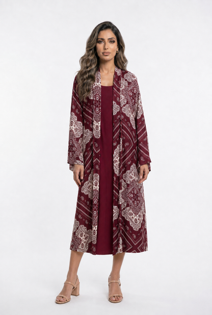 Bandana Satin Kimono Cardigan KD9760VS-8