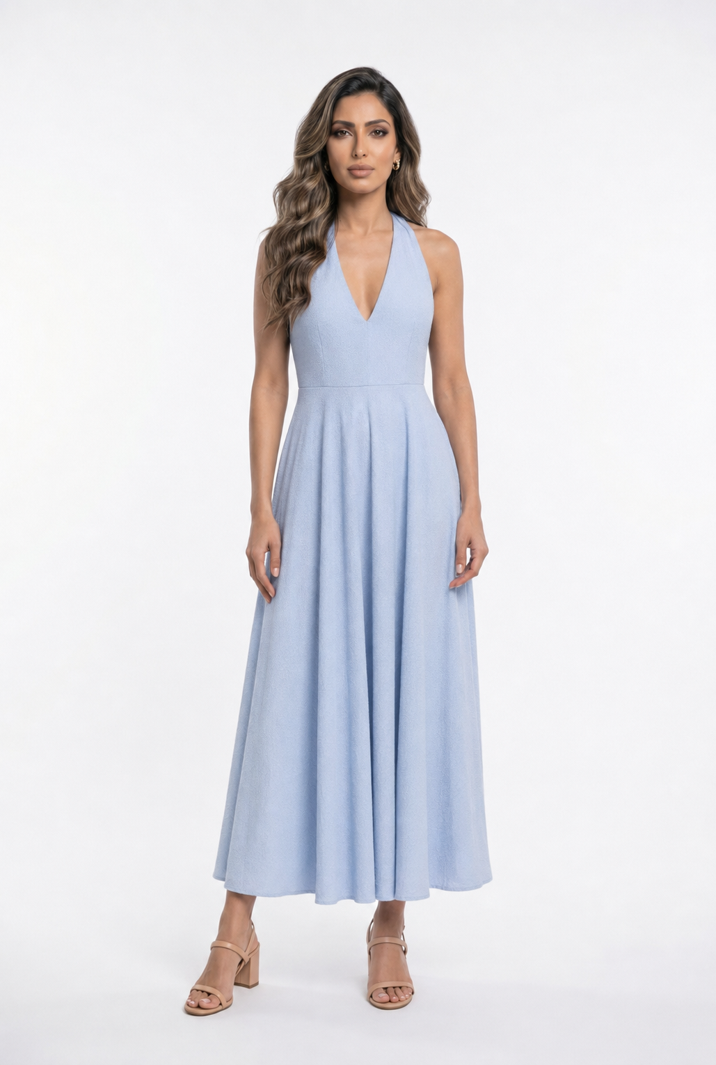 TDM58126PK Halter Neck Midi Dress