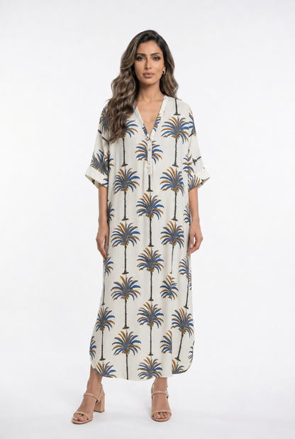 67983-0306 Palm Tree Print Tunic Dress