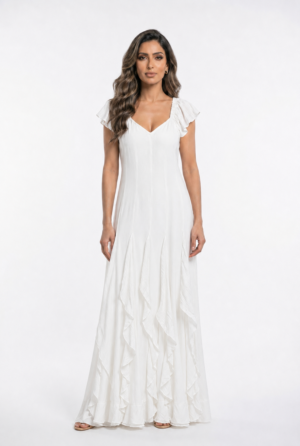 Maronda Bohemian Style Maxi Cut Cotton Dress