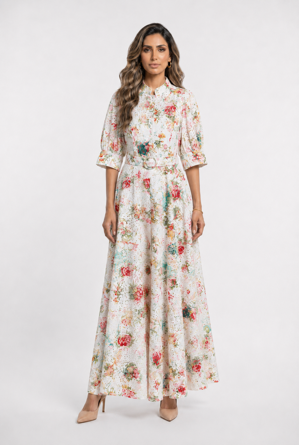 Botanical Bliss Embroidered Maxi Dress MJ253111