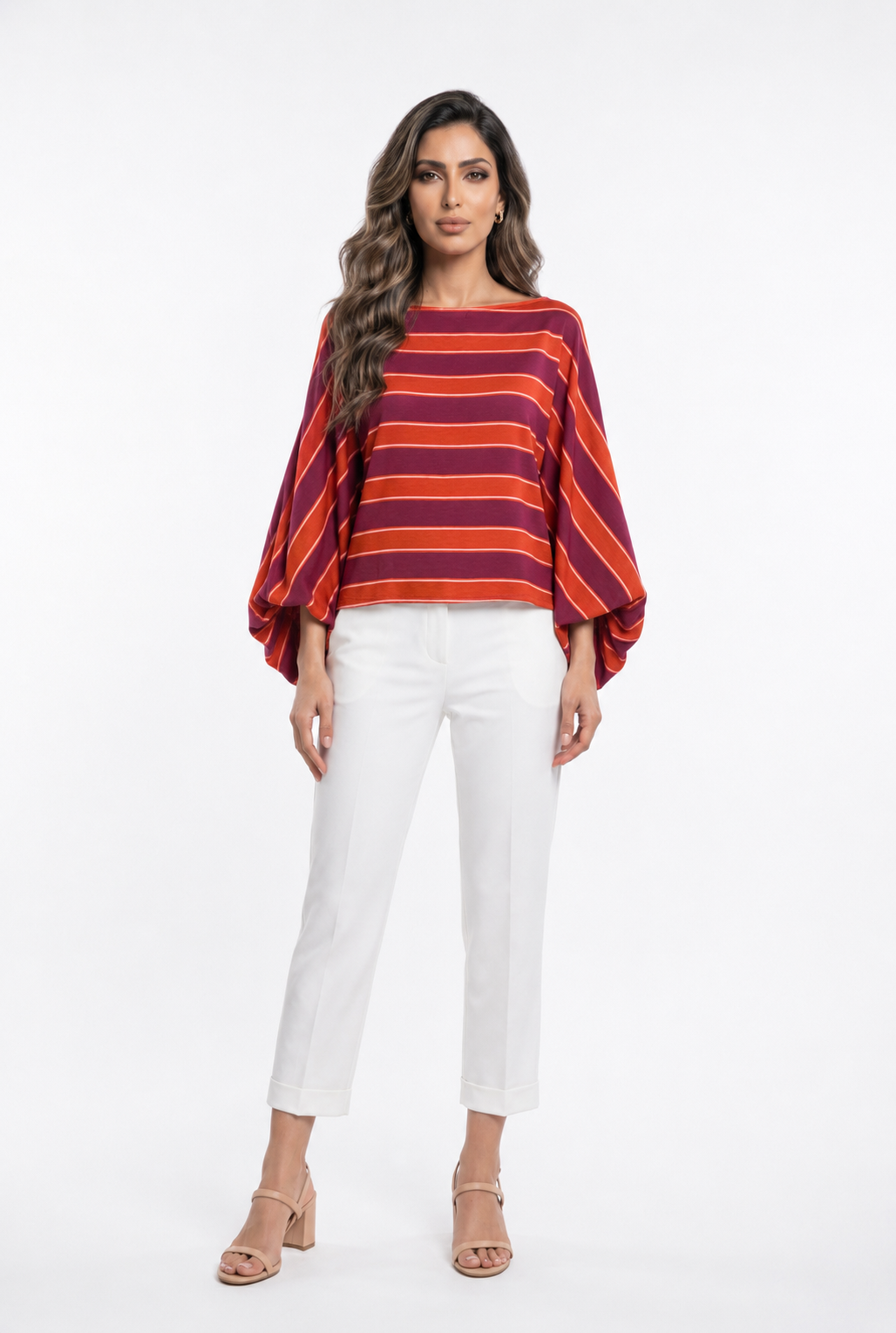 Horizontal Stripes Cropped Top TDM28126-5
