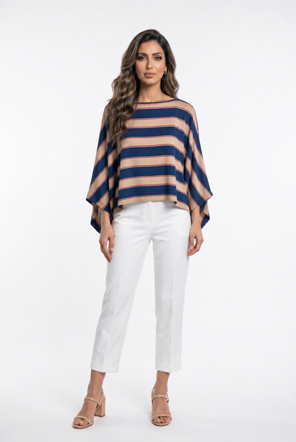 Horizontal Stripes Cropped Top TDM28126-5