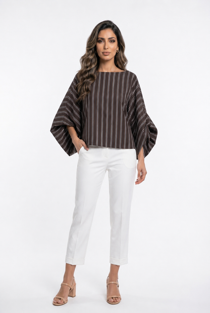 Vertical Stripes Cropped Top TDM28126-7