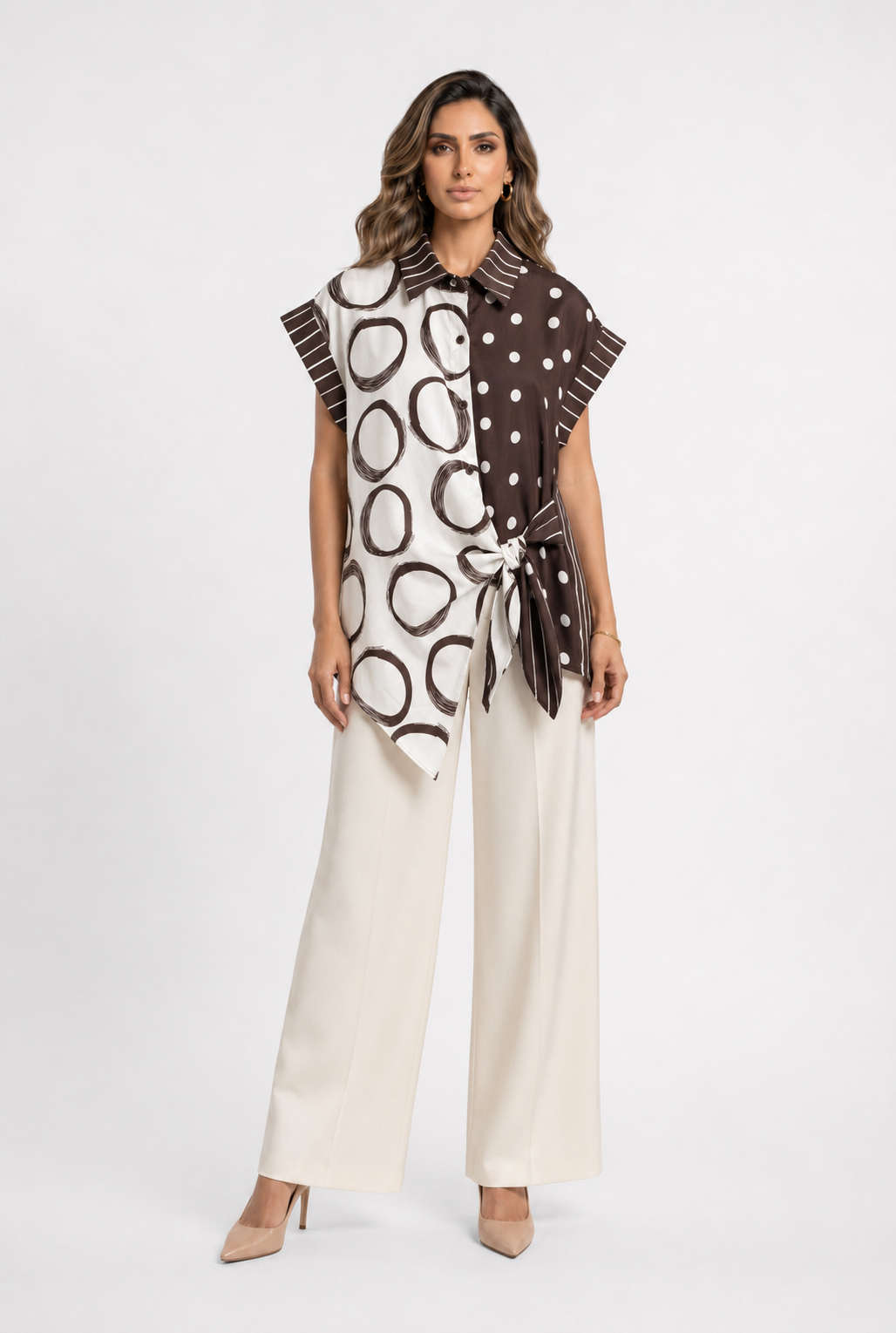 Printed Asymmetrical Shirt TDM17824-4