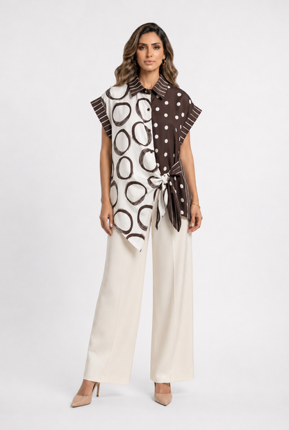 Printed Asymmetrical Shirt TDM17824-4