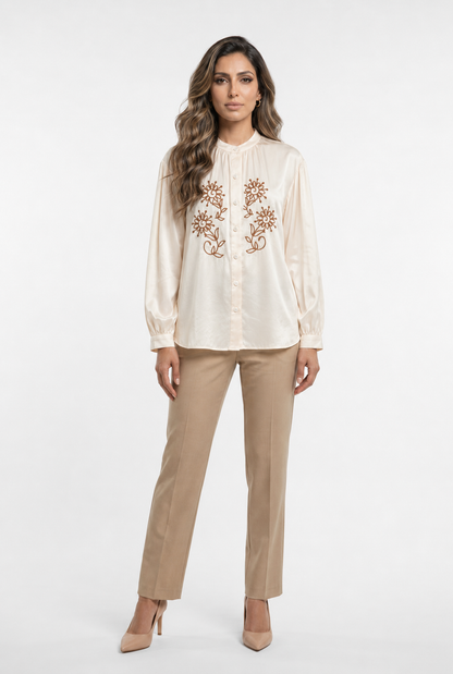 Embroidered Oversized Top CWQ6025