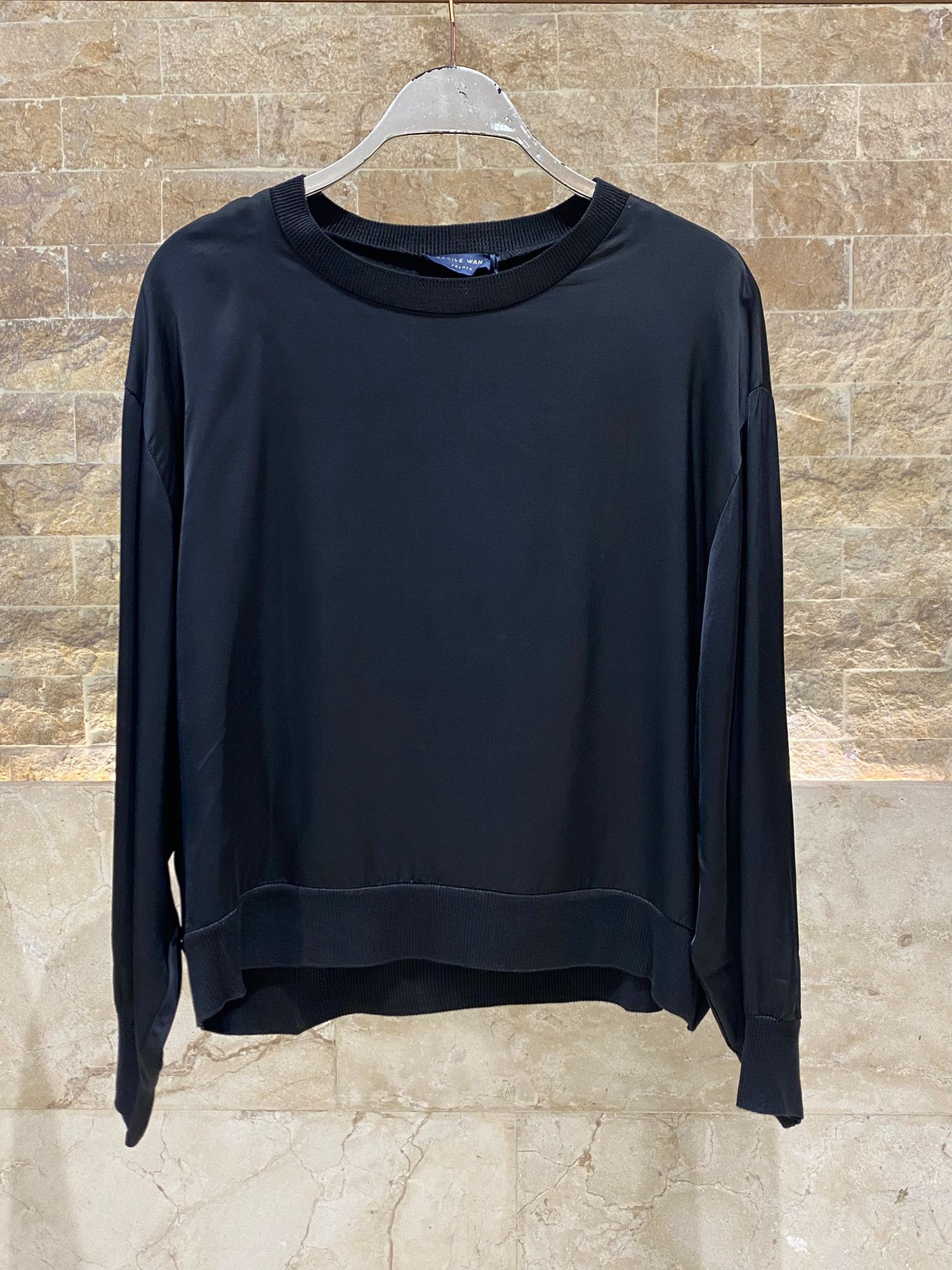 Oversized Satin Top – DB13993VS - Brown Loft