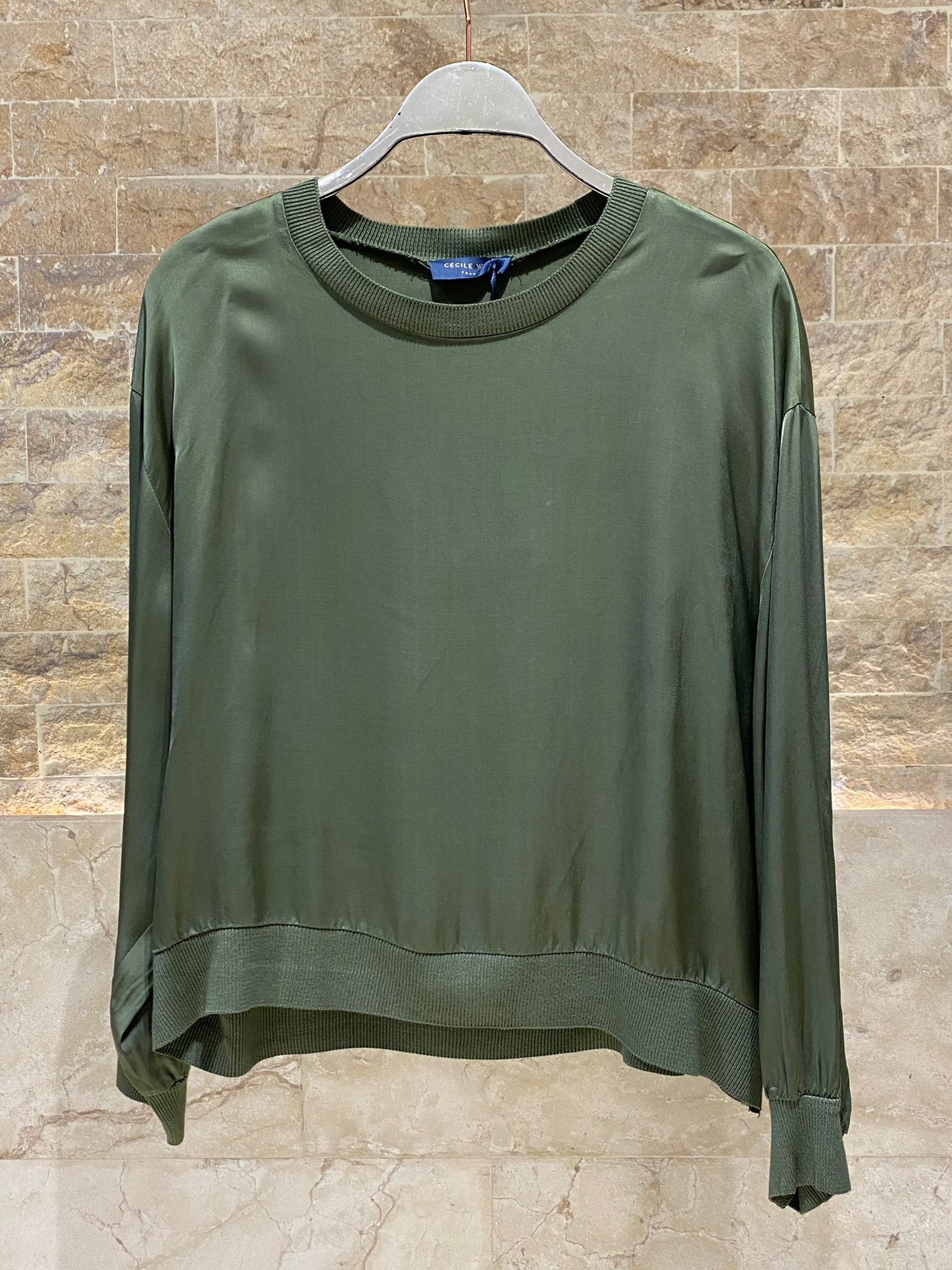 Oversized Satin Top – DB13993VS - Brown Loft