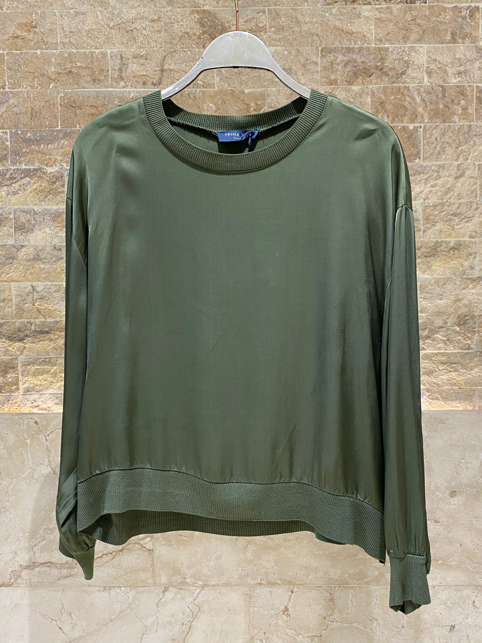 Oversized Satin Top – DB13993VS - Brown Loft