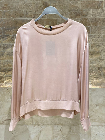 Oversized Satin Top – DB13993VS - Brown Loft