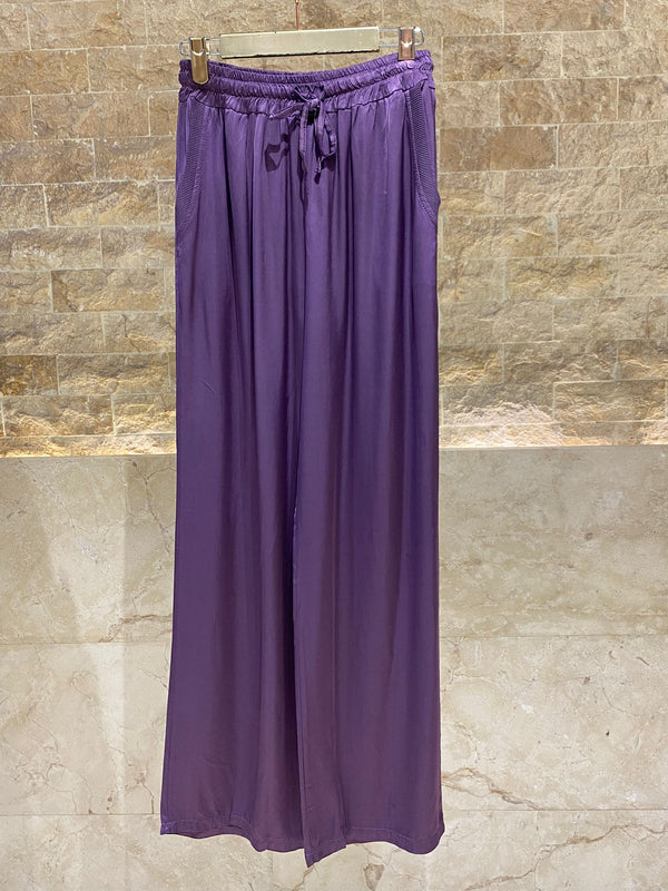 DB14570VS Wide Leg Satin Pants