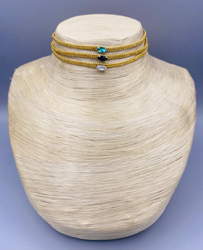 Diamond Eye N-BE Adjustable Japanese Gold Bead Choker - Brown Loft