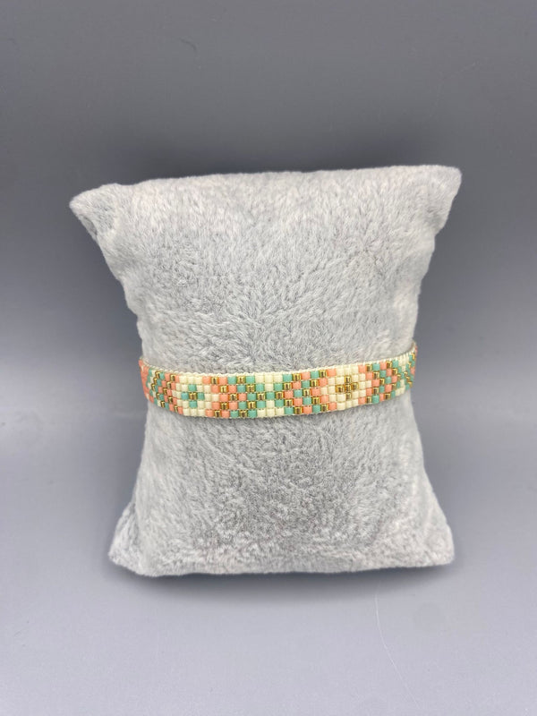 Extra Small Beige Braided Thread Beads Bracelet