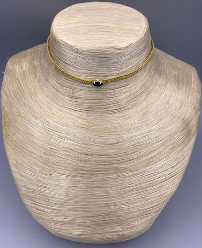 Diamond Eye N-BE Adjustable Japanese Gold Bead Choker - Brown Loft