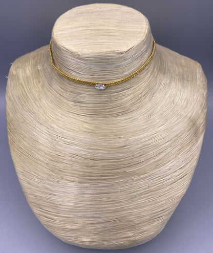Diamond Eye N-BE Adjustable Japanese Gold Bead Choker - Brown Loft