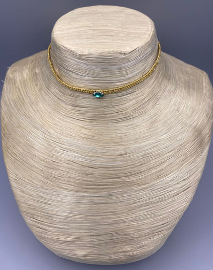 Diamond Eye N-BE Adjustable Japanese Gold Bead Choker - Brown Loft