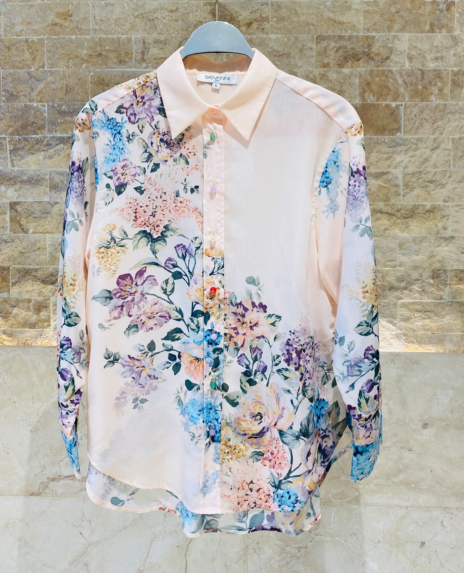 Dorine Floral Print Semi Sheer Shirt قميص شبه شفاف بطبعة زهور - Brown Loft