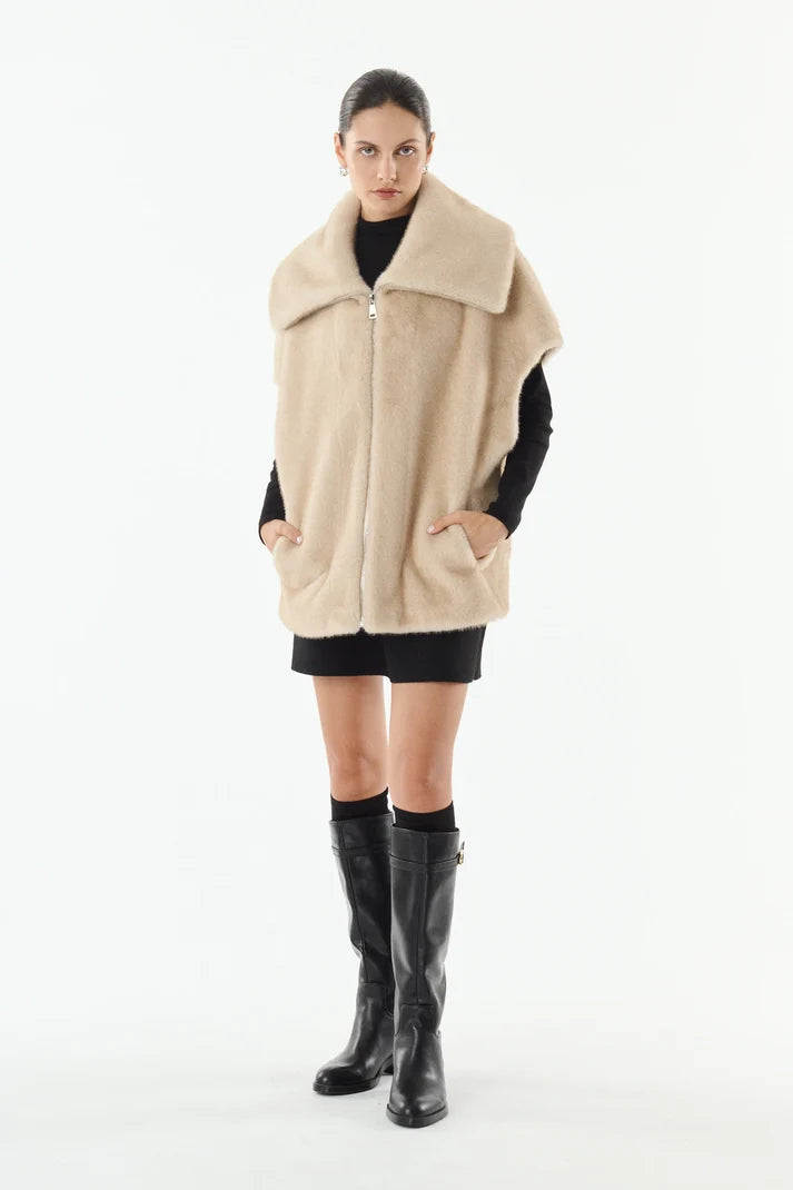 Emily Faux Fur Sleeveless Vest