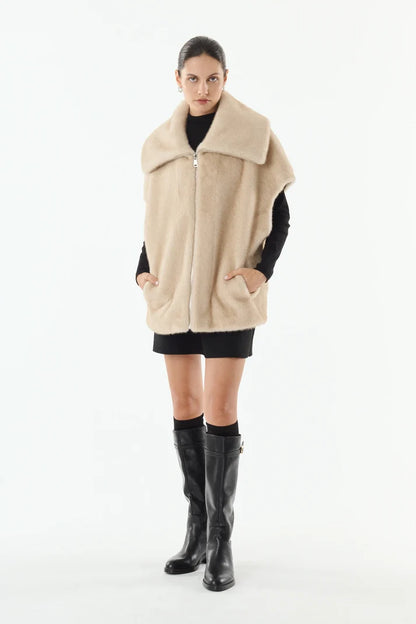 Emily Faux Fur Sleeveless Vest