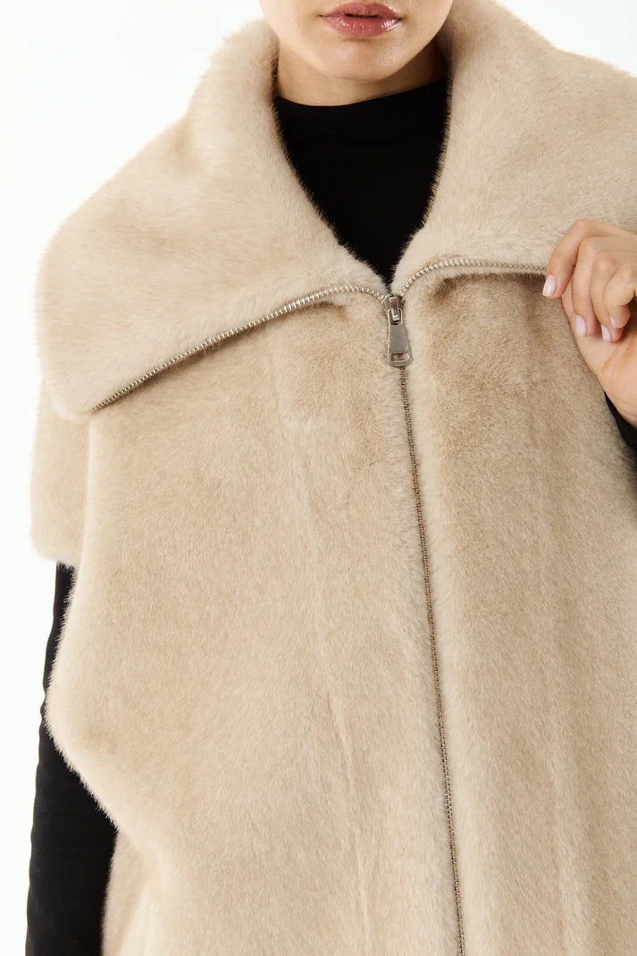 Emily Faux Fur Sleeveless Vest