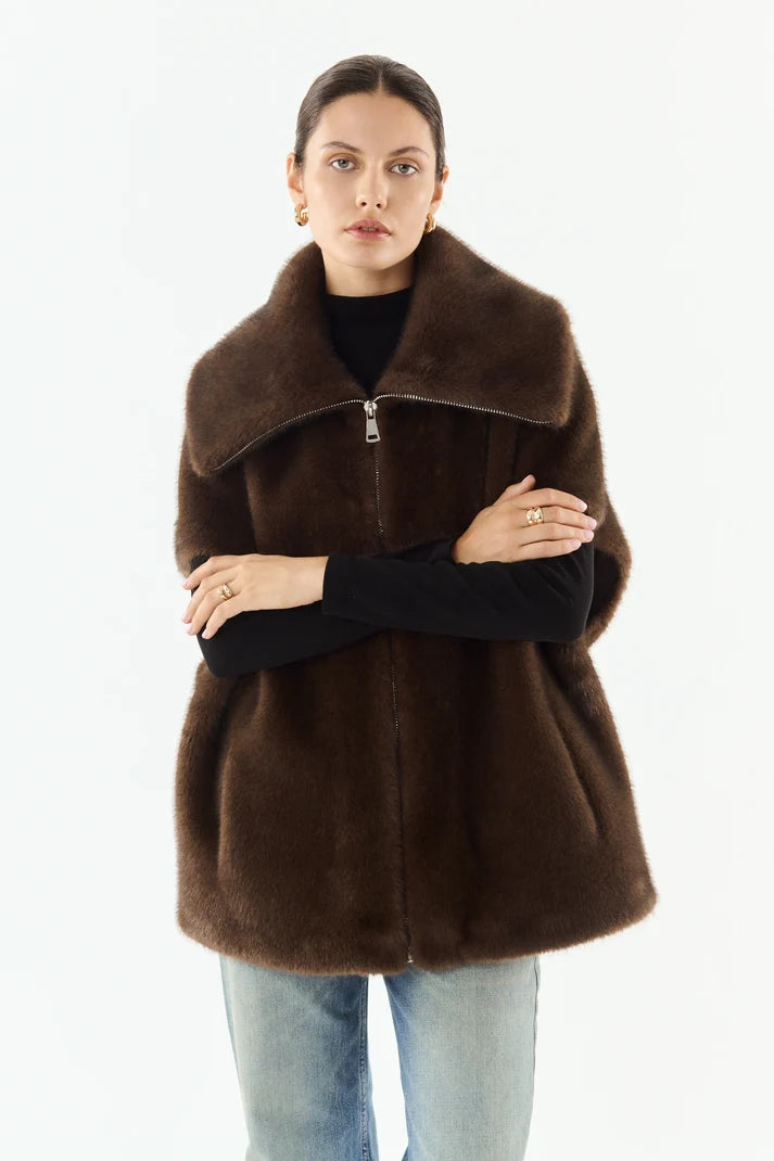 Emily Faux Fur Sleeveless Vest