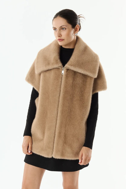 Emily Faux Fur Sleeveless Vest