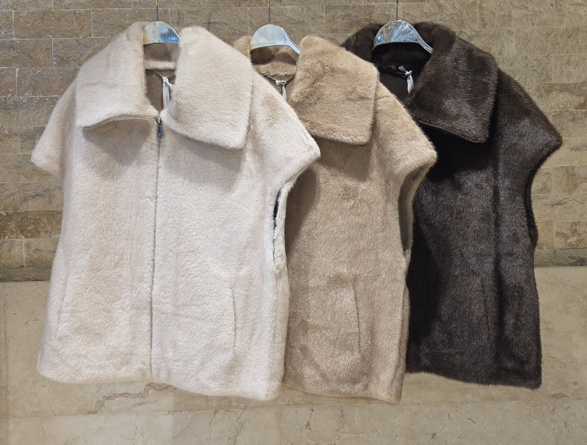 Emily Faux Fur Sleeveless Vest